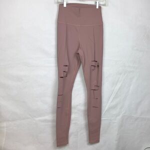 ALO Women’s Size M Warrior Cut Pink High-Waisted Leggings Sporty Gym Yoga Pants